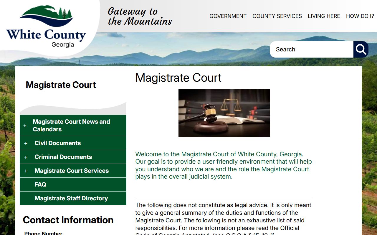 White County Magistrate Court criminal warrants and misdemeanor case information